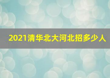 2021清华北大河北招多少人