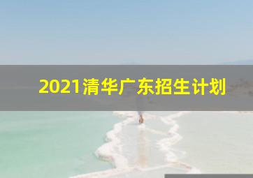 2021清华广东招生计划