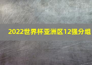 2022世界杯亚洲区12强分组