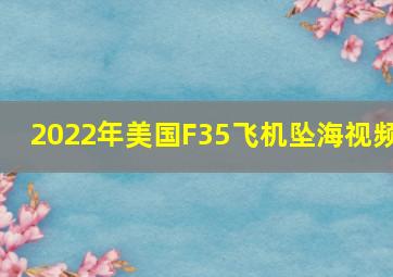 2022年美国F35飞机坠海视频