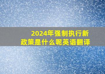 2024年强制执行新政策是什么呢英语翻译