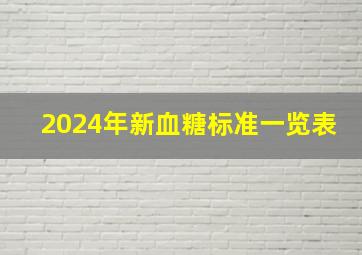 2024年新血糖标准一览表