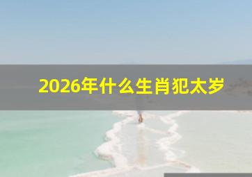 2026年什么生肖犯太岁