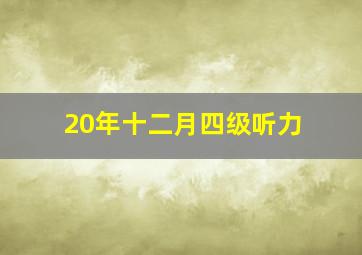 20年十二月四级听力