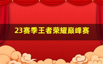 23赛季王者荣耀巅峰赛