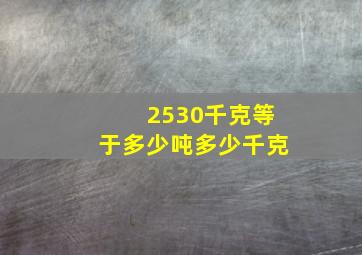 2530千克等于多少吨多少千克