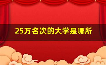 25万名次的大学是哪所