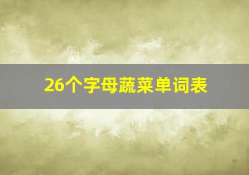 26个字母蔬菜单词表