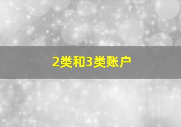 2类和3类账户