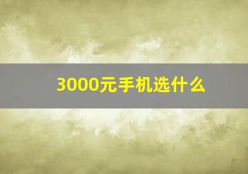 3000元手机选什么