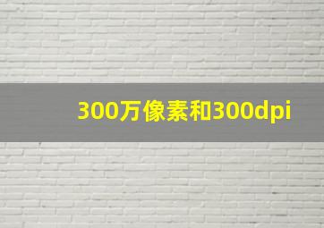 300万像素和300dpi