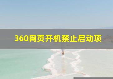 360网页开机禁止启动项