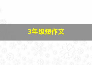 3年级短作文