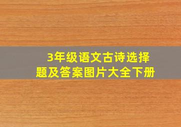 3年级语文古诗选择题及答案图片大全下册