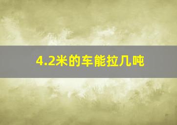 4.2米的车能拉几吨