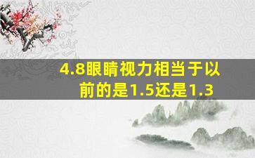 4.8眼睛视力相当于以前的是1.5还是1.3