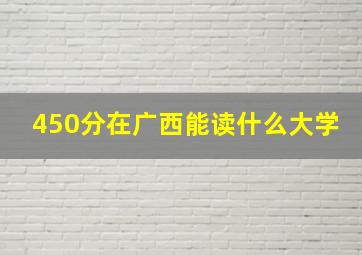 450分在广西能读什么大学