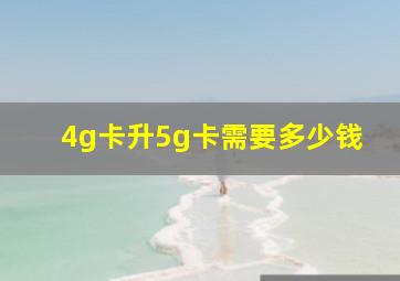 4g卡升5g卡需要多少钱