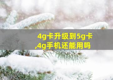 4g卡升级到5g卡,4g手机还能用吗