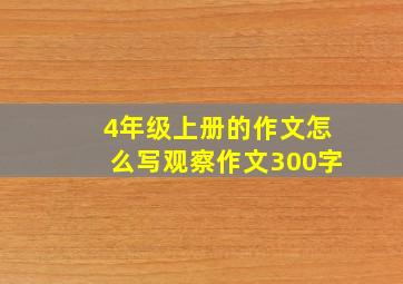 4年级上册的作文怎么写观察作文300字