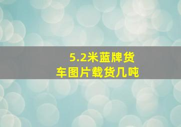 5.2米蓝牌货车图片载货几吨