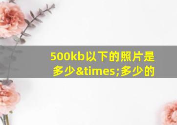 500kb以下的照片是多少×多少的