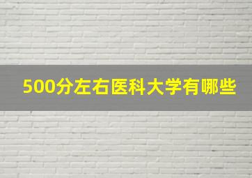 500分左右医科大学有哪些