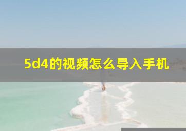 5d4的视频怎么导入手机