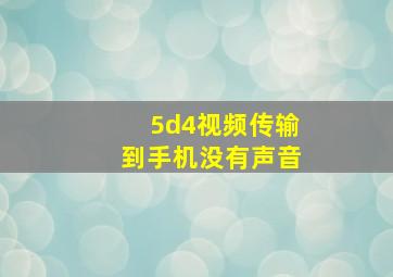 5d4视频传输到手机没有声音