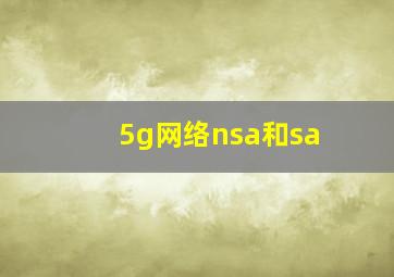 5g网络nsa和sa