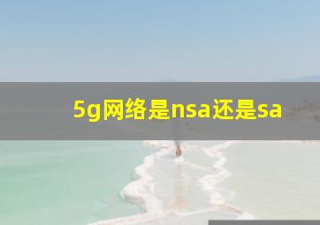 5g网络是nsa还是sa