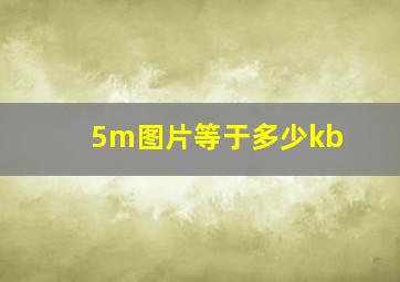 5m图片等于多少kb