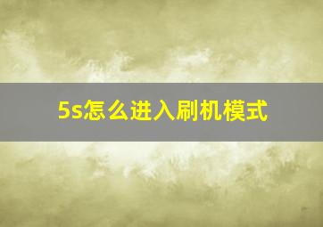 5s怎么进入刷机模式