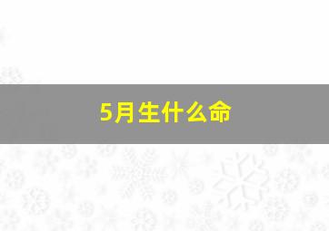 5月生什么命