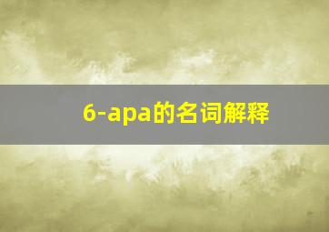 6-apa的名词解释