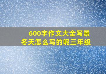 600字作文大全写景冬天怎么写的呢三年级