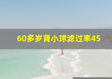 60多岁肾小球滤过率45