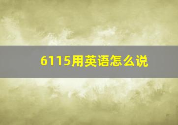 6115用英语怎么说