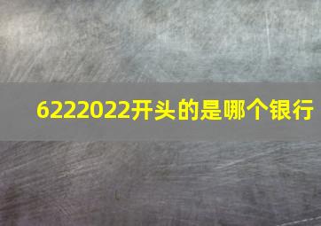 6222022开头的是哪个银行