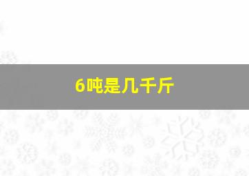 6吨是几千斤