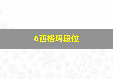 6西格玛段位