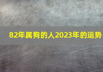 82年属狗的人2023年的运势