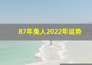 87年兔人2022年运势