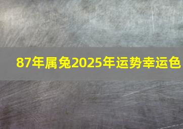 87年属兔2025年运势幸运色