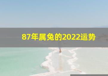 87年属兔的2022运势