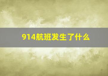 914航班发生了什么