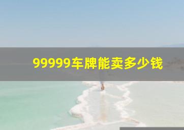 99999车牌能卖多少钱