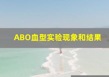 ABO血型实验现象和结果