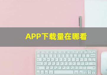 APP下载量在哪看