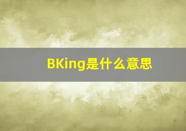 BKing是什么意思